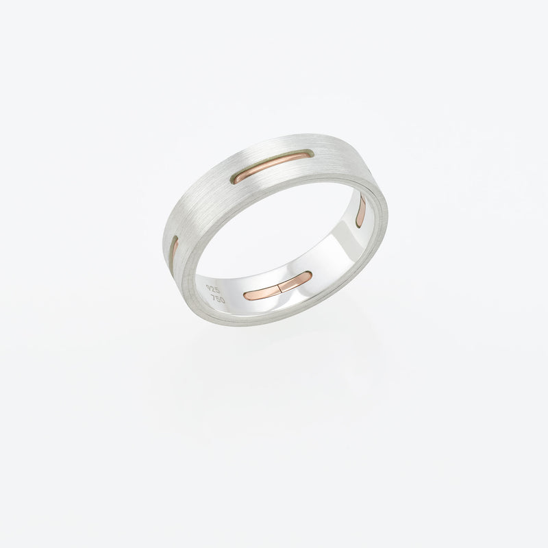 Ring - Silver/Silver/18k Rose Gold - 6.0mm