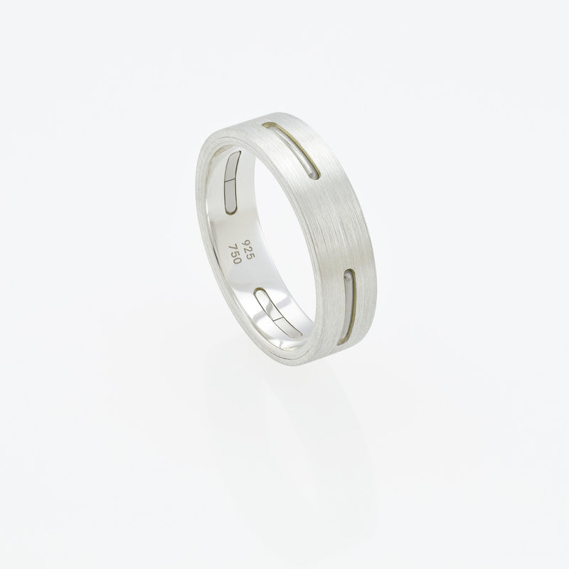 Ring - Silver/Silver/19k White Gold - 6.0mm