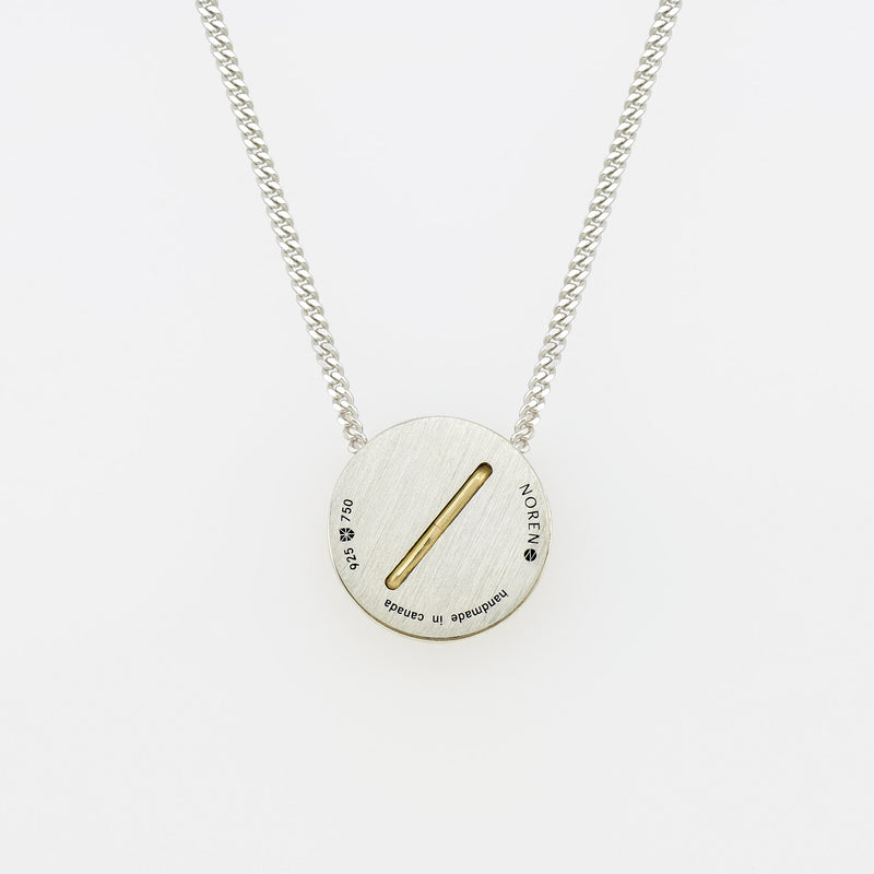 Necklace - Silver/ Silver/ 18k Yellow Gold - Disc