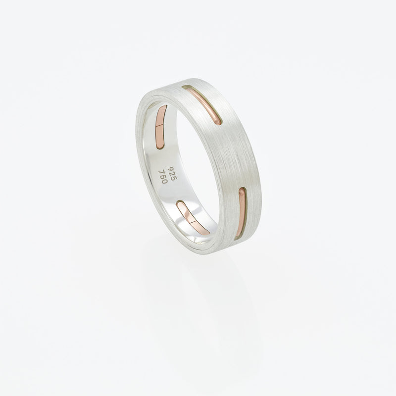 Ring - Silver/Silver/18k Rose Gold - 6.0mm