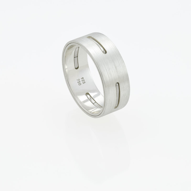 Ring - Silver/Silver/19k White Gold - 8.0mm