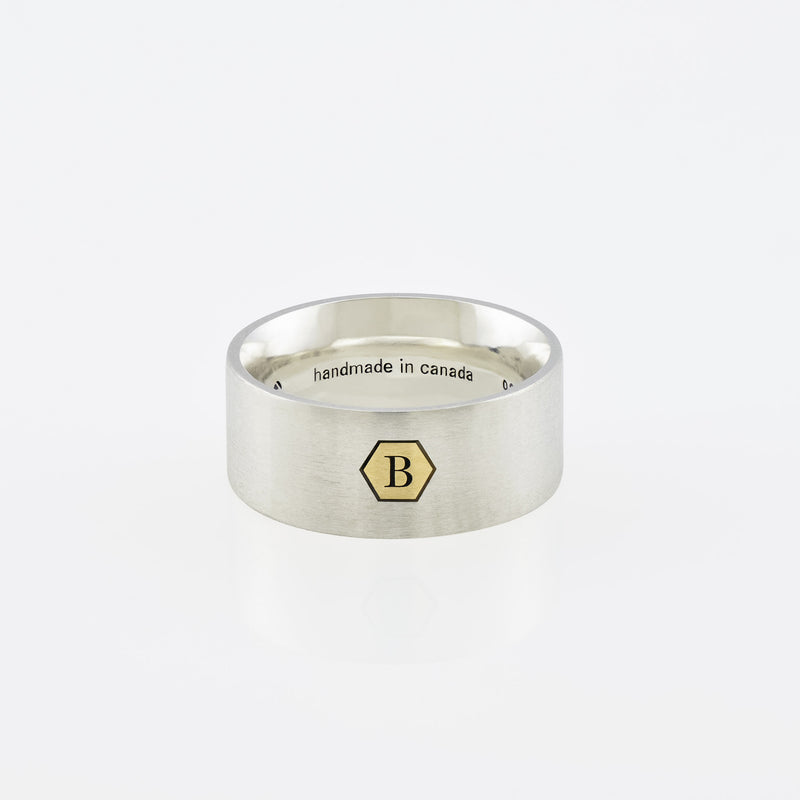 Ring ID8 - Silver/ 18k Yellow Gold Brushed