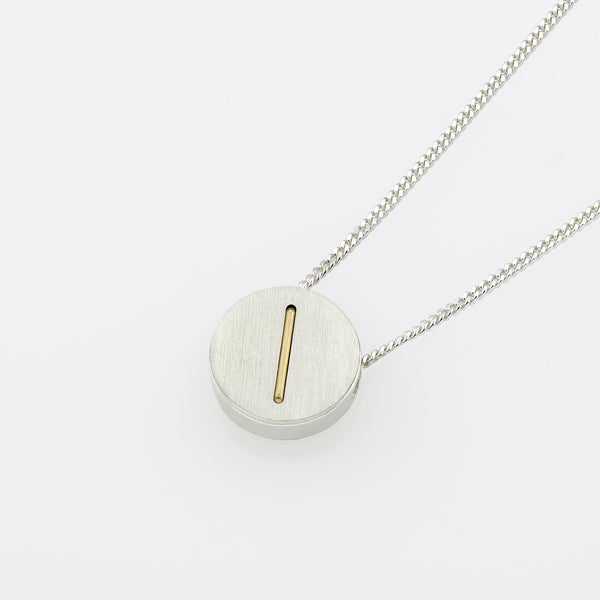 Necklace - Silver/ Silver/ 18k Yellow Gold - Disc