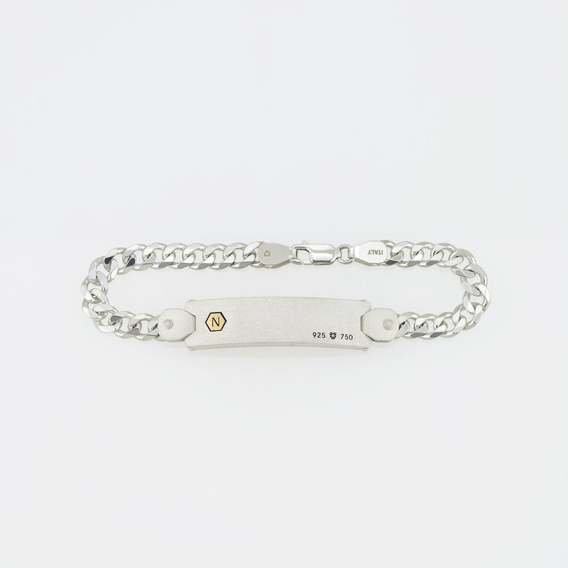 Bracelet MD40 - Silver/ 18k Yellow Gold Frosted