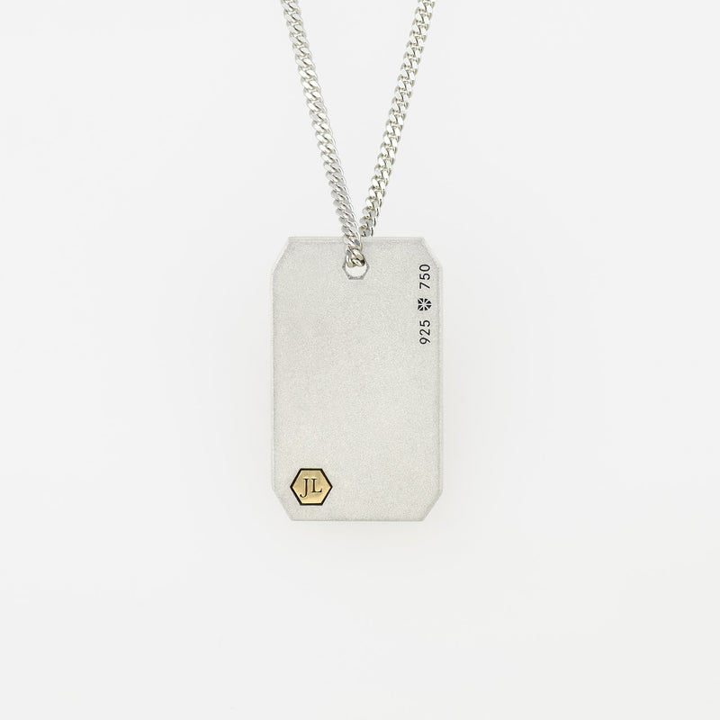 Necklace ID30 - Silver/ 18k Yellow Gold Frosted