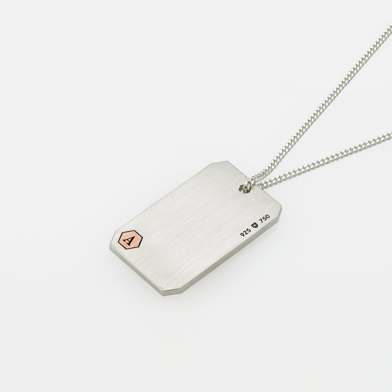Necklace ID40 - Silver/ 18k Rose Gold Brushed