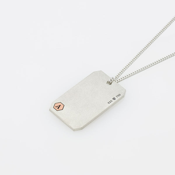 Necklace ID40 - Silver/ 18k Rose Gold Frosted