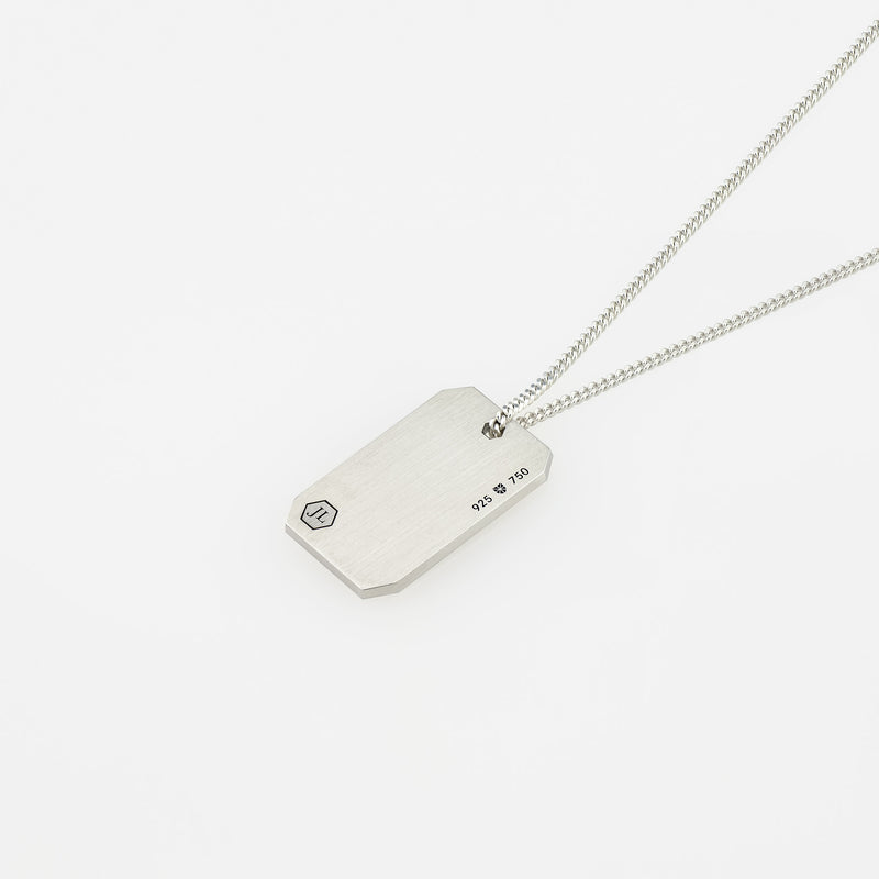 Necklace ID30 - Silver/ 19k White Gold Brushed