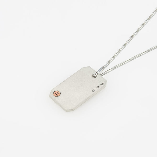 Necklace ID30 - Silver/ 18k Rose Gold Frosted