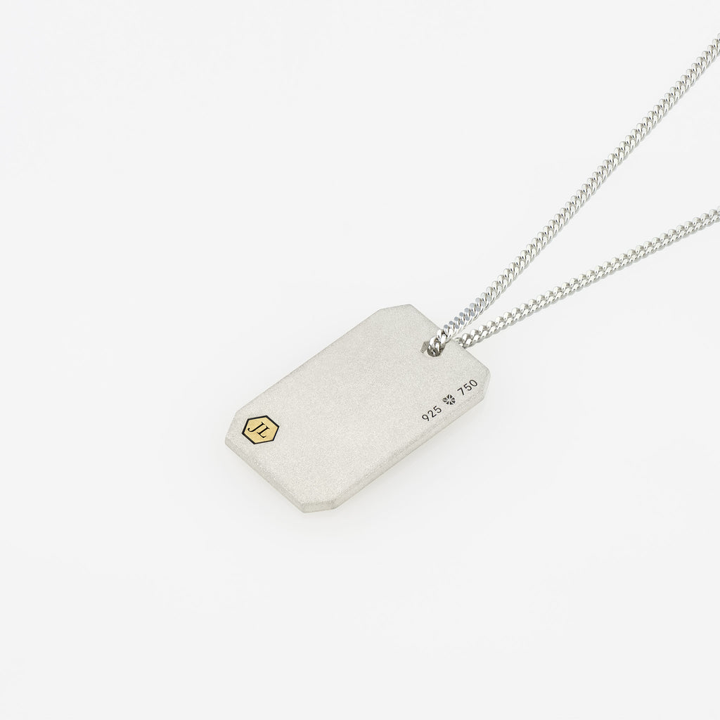 Necklace ID30 - Silver/ 18k Yellow Gold Frosted