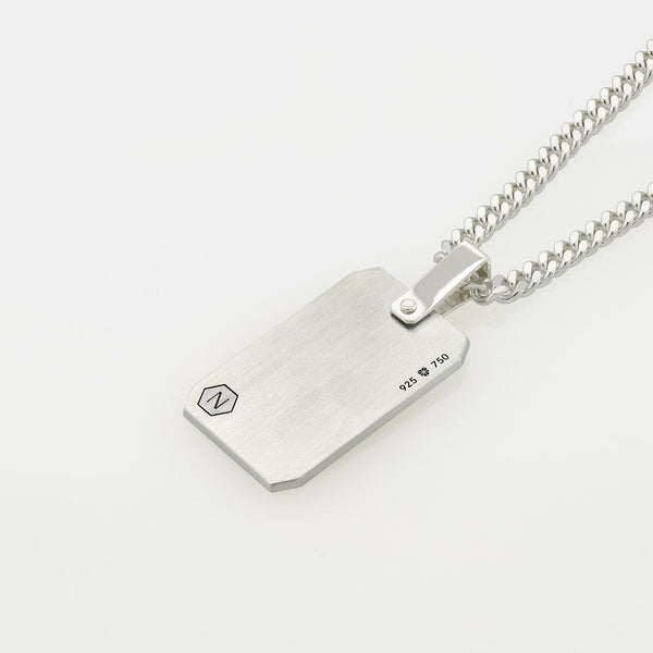 Pendant ID40B - Silver/ 19k White Gold Brushed