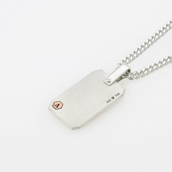 Pendant ID40B - Silver/ 18k Rose Gold Frosted