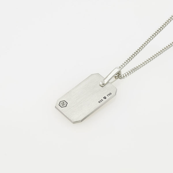 Pendant ID30B - Silver/ 19k White Gold Brushed