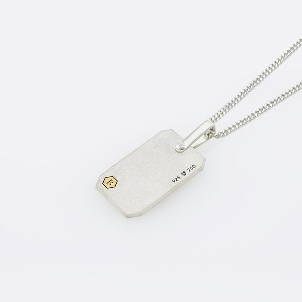 Pendant ID30B - Silver/ 18k Yellow Gold Frosted