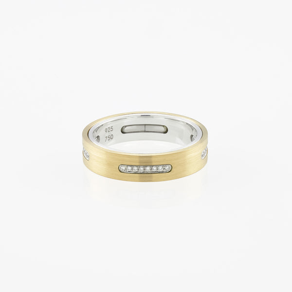 Ring - 18k Yellow Gold/Silver/Diamond/Platinum - 4.5mm