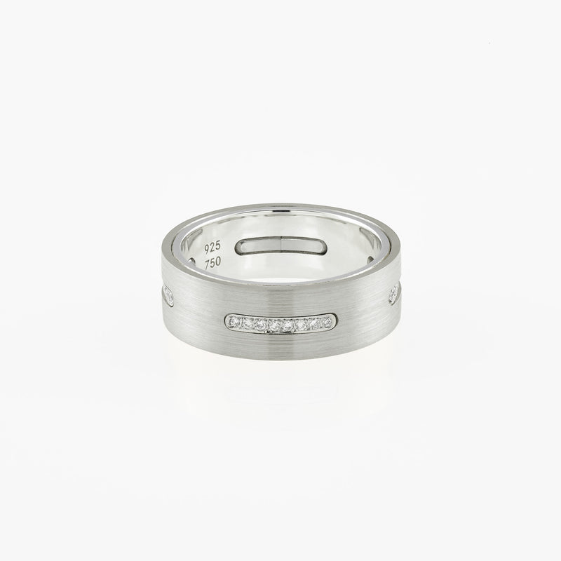 Ring - 19k White Gold/Silver/Diamond/Platinum - 6.0mm