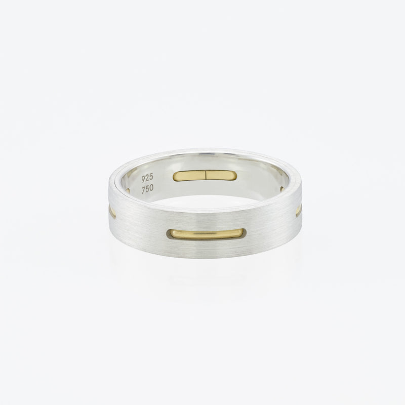 Ring - Silver/Silver/18k Yellow Gold - 6.0mm