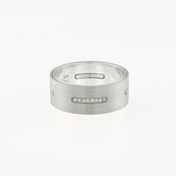Ring - 19k White Gold/Silver/Diamond/Platinum - 8.0mm