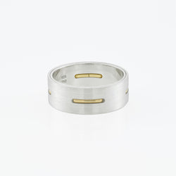 Ring - Silver/Silver/18k Yellow Gold - 8.0mm